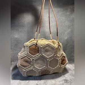 Retro Raffia Honeycomb Woven Colorblock Style Hobo by Kaela